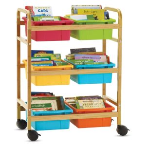 Bamboo Book Browser Carts  |  Rolling and Utility Carts Art Studio Furniture Rolling & Utility Carts