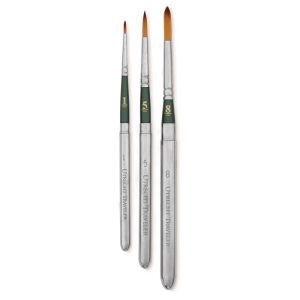 Golden Taklon Travelers Watercolor Brush Set  |  Travel and Pocket Paint Brushes Outdoor Studio & Plein Air Travel & Pocket Paint Brushes