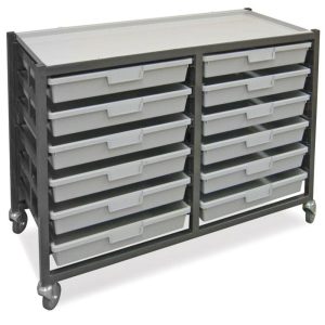 Mobile Tote Tray Cart  |  Rolling and Utility Carts Art Storage Cabinets Art Storage Cabinets