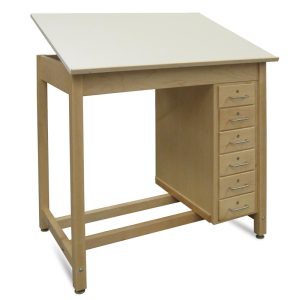 SixDrawer Wood Drawing Table  |  Drafting Tables Art Studio Furniture Drafting Tables