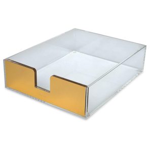 Strike Gold Acrylic Letter Tray  |  Desk Organizers and Accessories At-Home Learning Supplies Desk Organizers & Accessories